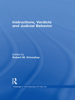 cover image of Instructions, Verdicts, and Judicial Behavior